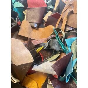 Genuine Leather Scrap, Remnants - Vibrant Colors, Neutral Tones, over 4 LB Mix